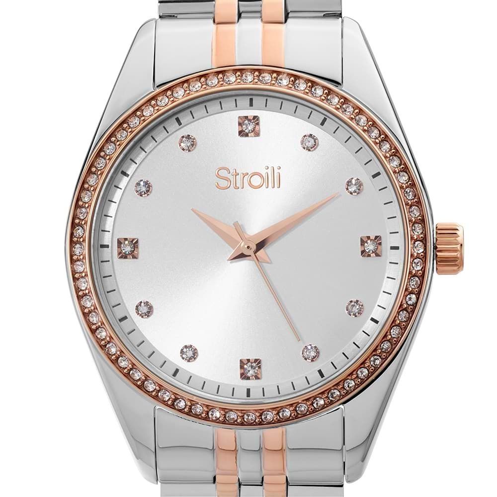 Stroili Orologio Acciaio Bicolore Solo Tempo Donna Quadrante Silver