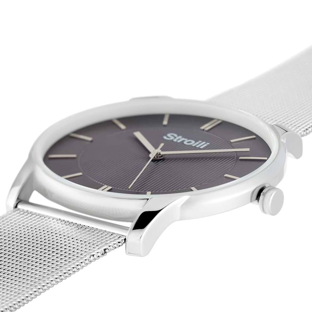 Stroili Orologio Acciaio Solo Tempo Uomo Quadrante Grigio