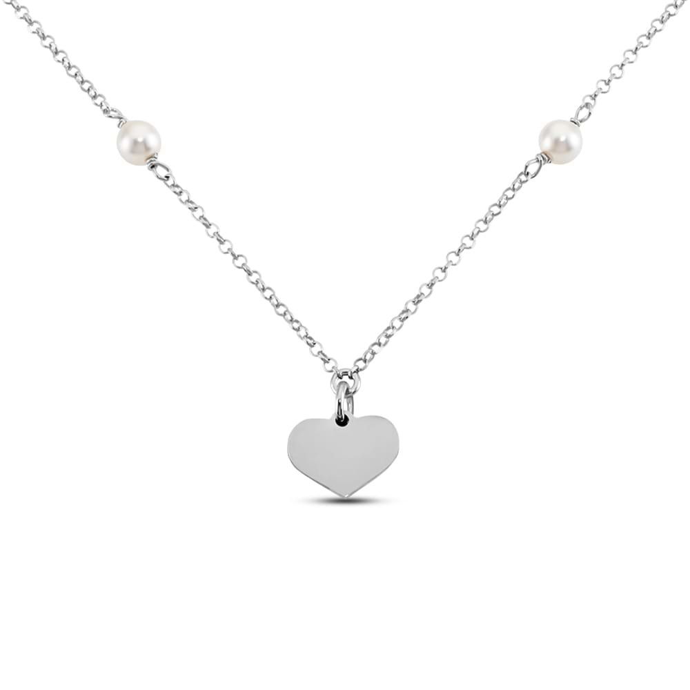 Stroili Collana Argento Cuore e Perle Silver Pearls