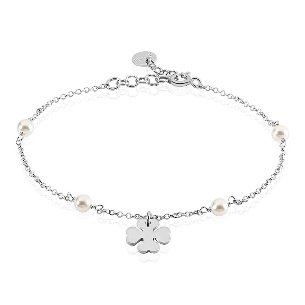 Stroili Bracciale Argento Quadrifoglio e Perle Silver Pearls