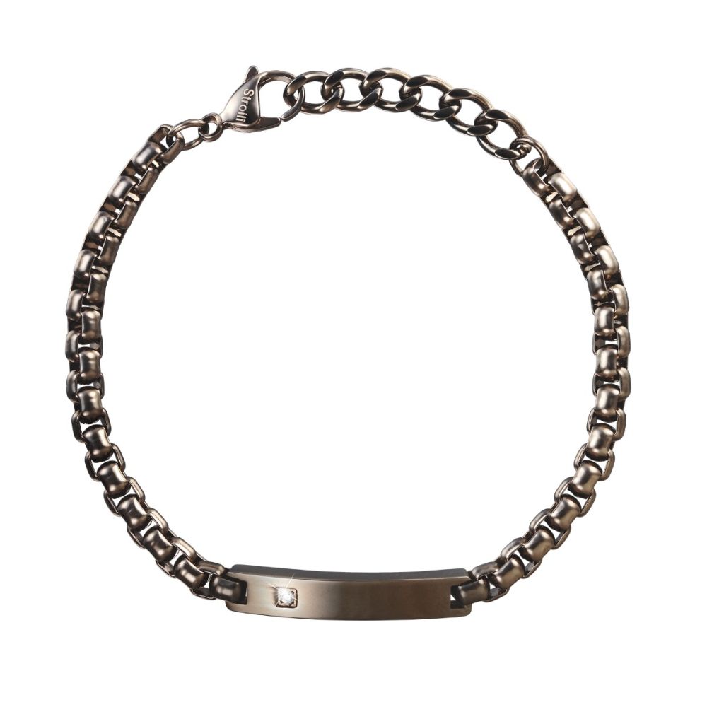 Stroili Bracciale Acciaio Pvd Gun Metal Man Code