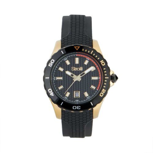 Stroili Orologio Solo Tempo Uomo Acciaio Gold Silicone Nero