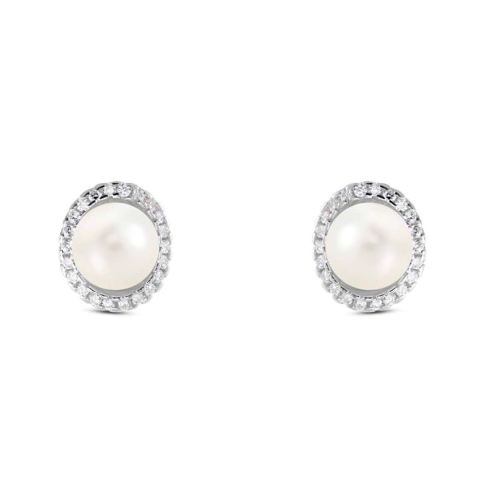 Stroili Orecchini Argento Perla e Zirconi Silver Pearls