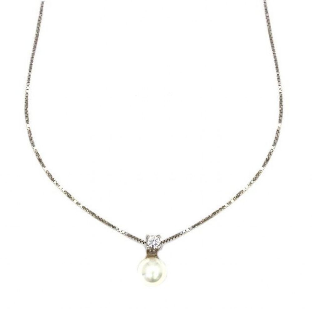 Stroili Collana Argento Perla e Punto Luce Silver Pearls