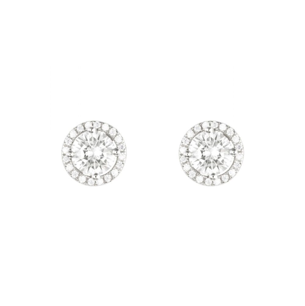 Stroili Orecchini Lobo Argento Rodiato Zirconi Bianchi