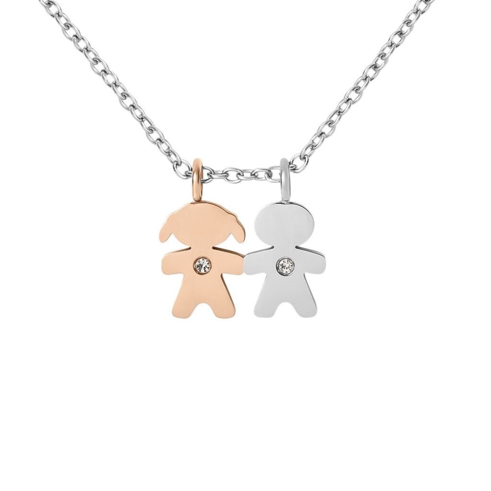 Stroili Collana Acciaio Bicolore Bimbo-Bimba