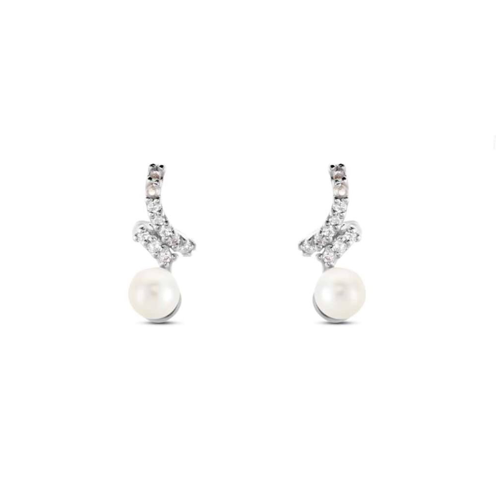 Stroili Orecchini Argento Perla e Zirconi Silver Pearls
