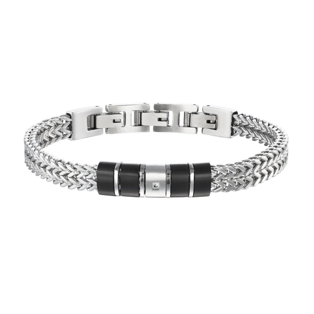 Stroili Bracciale Acciaio e Pvd Black Man Code