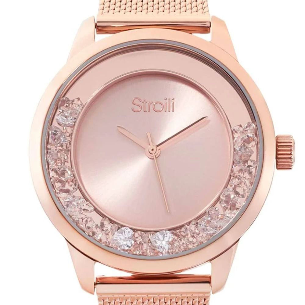 Stroili Orologio Donna Solo Tempo Acciaio Rosè Con Strass