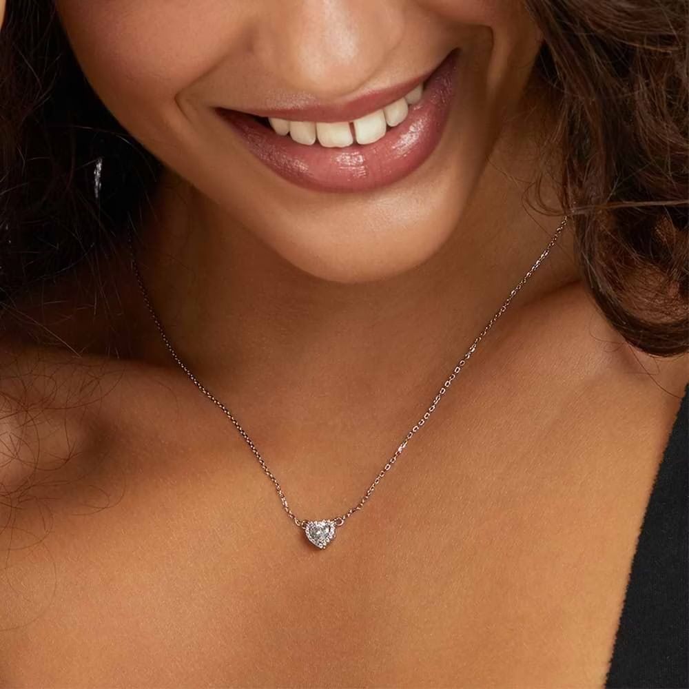 Stroili Girocollo Argento Rodiato Cuore con Zirconi