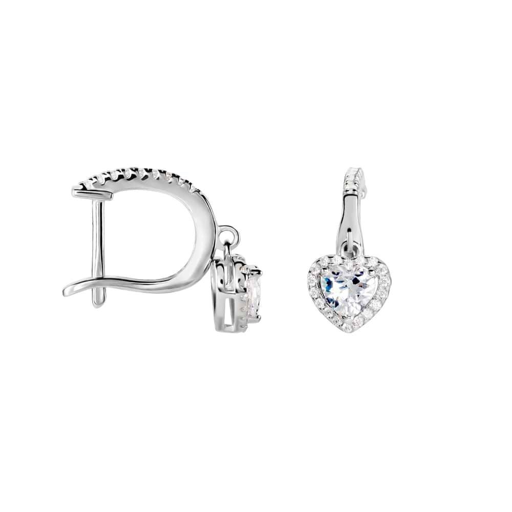 Stroili Orecchini Argento Cuore Cristallo e Zirconi