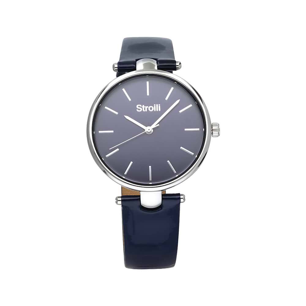 Stroili Orologio Donna Solo Tempo Acciaio Silver e Pelle Nera
