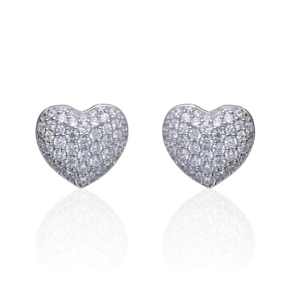 Stroili Orecchini Argento Cuore Zirconato Silver Shine