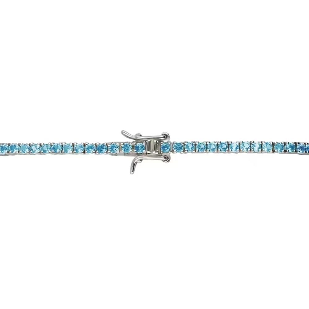Stroili Tennis Argento Rodiato Zirconi Azzurri 1.5 mm