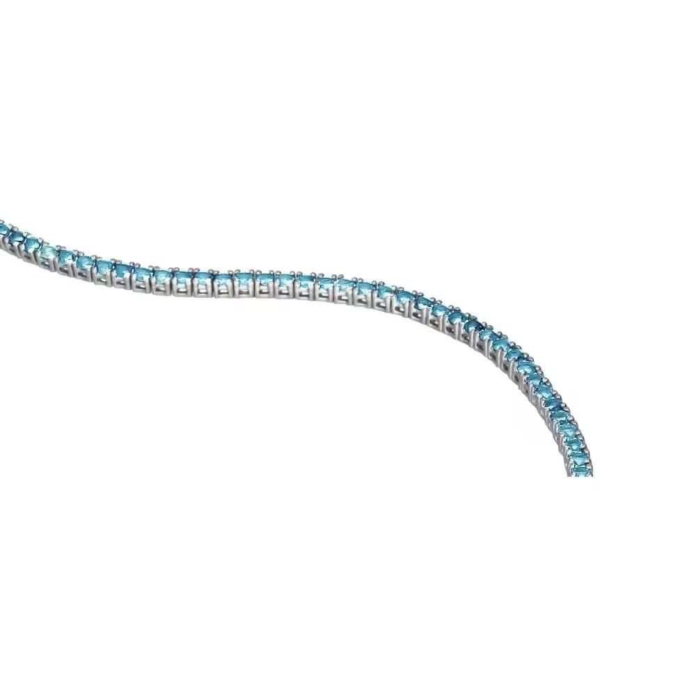 Stroili Tennis Argento Rodiato Zirconi Azzurri 1.5 mm