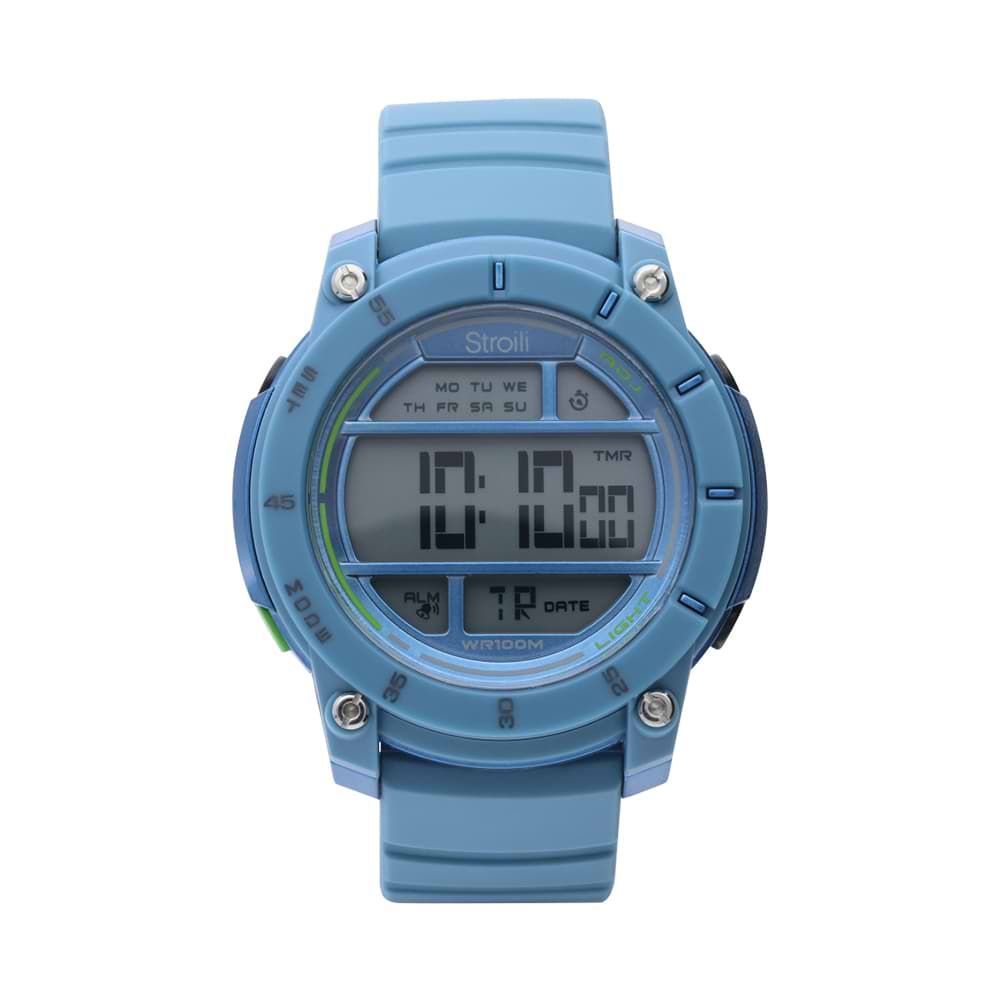 Stroili Orologio Unisex Multifunzione Acciaio Silver e silicone Azzurro