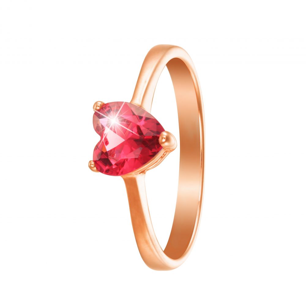 Stroili Anello Argento Rosè Cuore Rubino-16