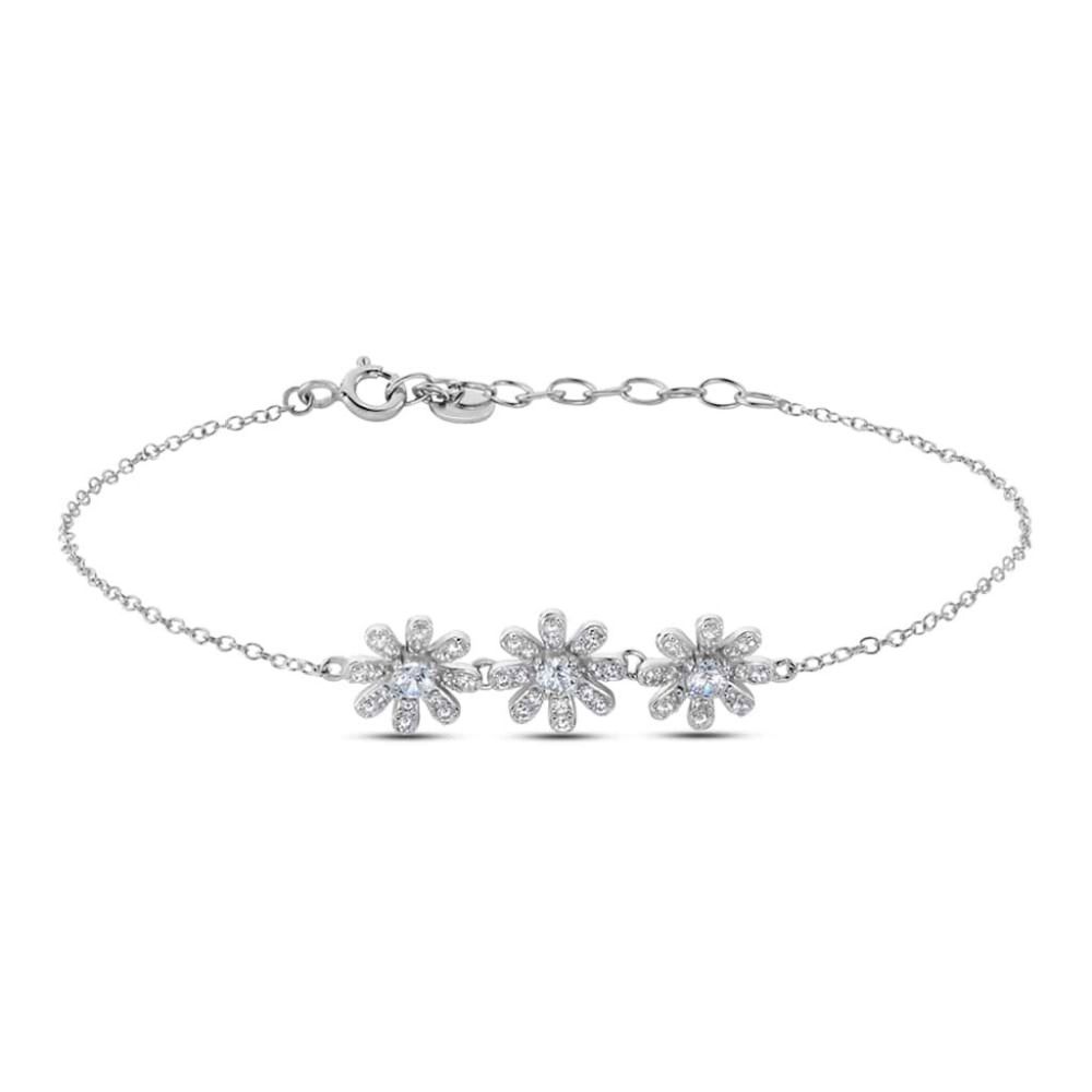 Stroili Bracciale Argento Fiori e Cristalli Silver Moments