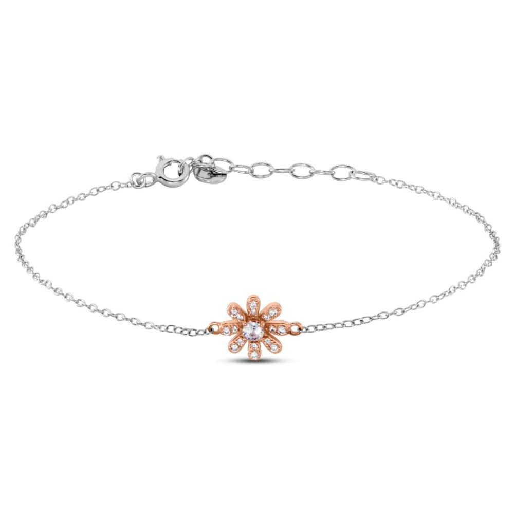 Stroili Bracciale Argento Fiorie Rosè e Cristalli Silver Moments