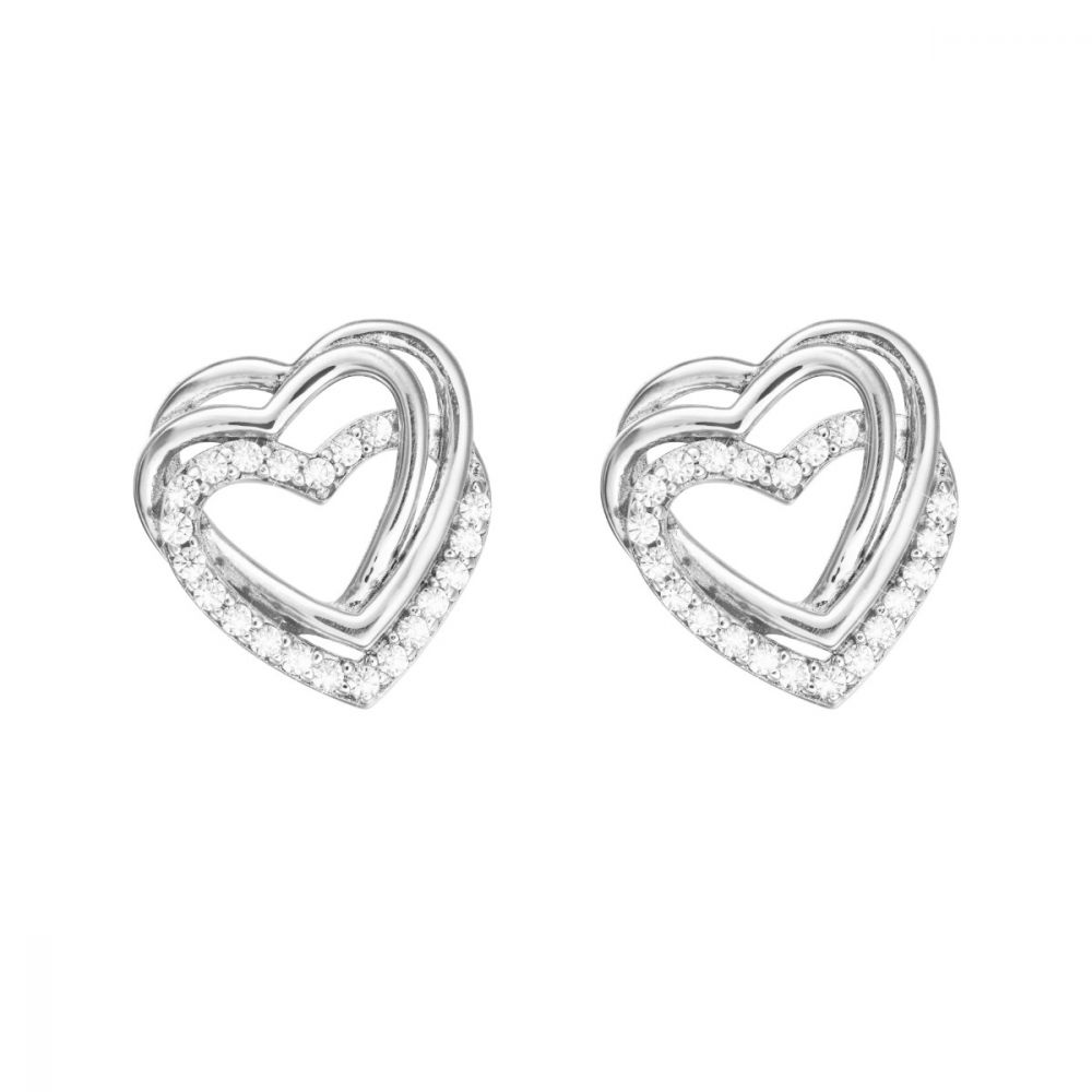 Stroili Orecchini Lodo Argento Cuore Zirconato Silver Moments