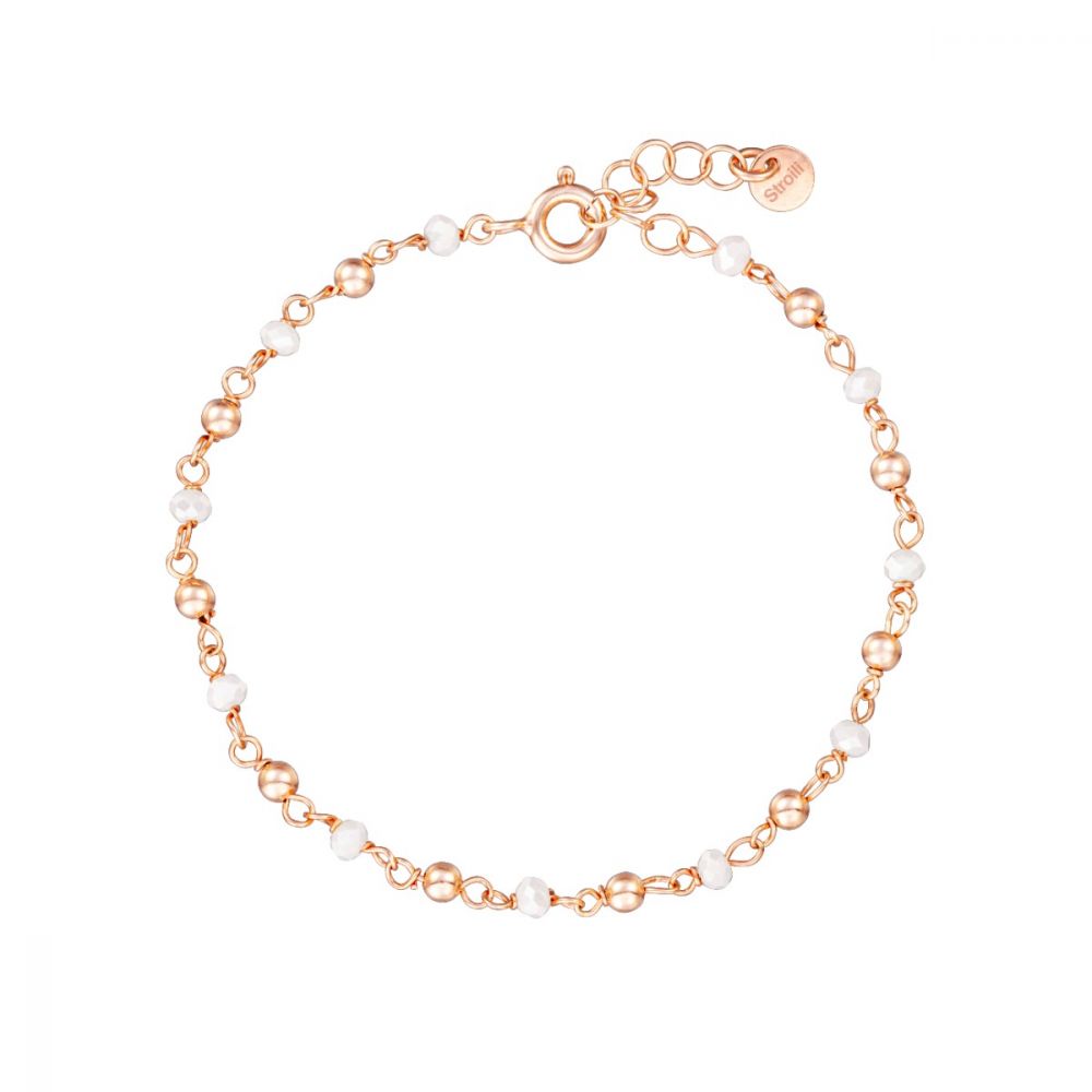Stroili Bracciale Argento Rosè Sfere Bianche Silver Soul