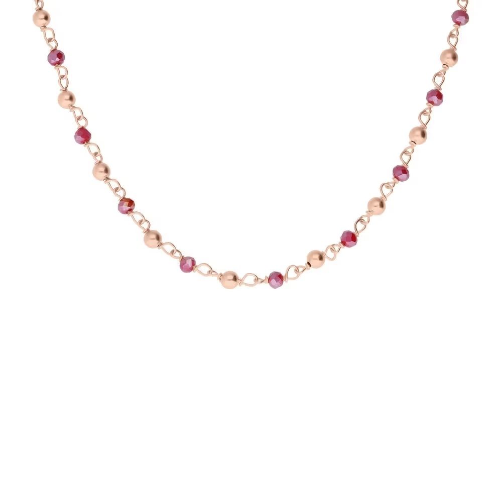 Stroili Collana Argento Rosè Sfere Rubino Silver Soul