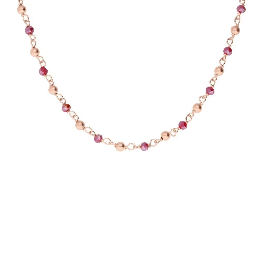 Stroili Collana Argento Rosè Sfere Rubino Silver Soul