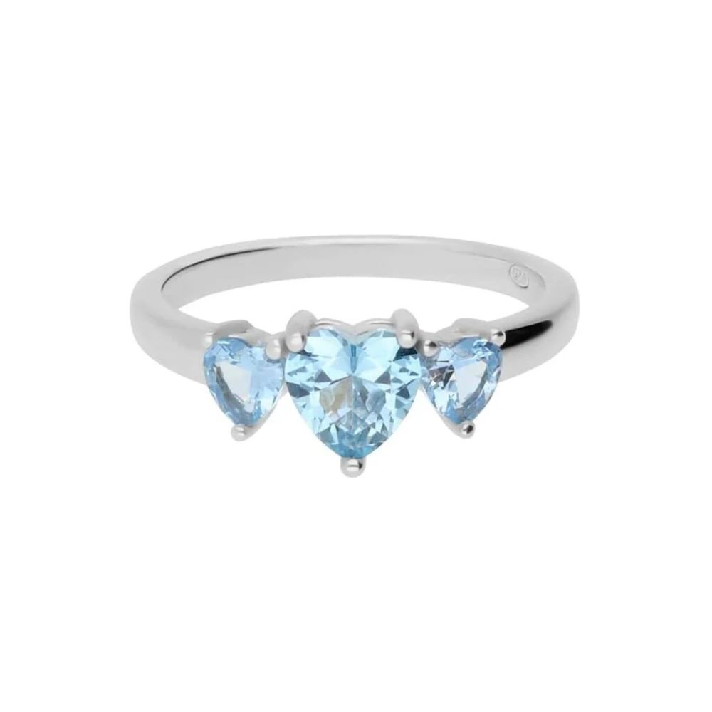Stroili Anello Argento Trilogy 3 Cuori Azzurri