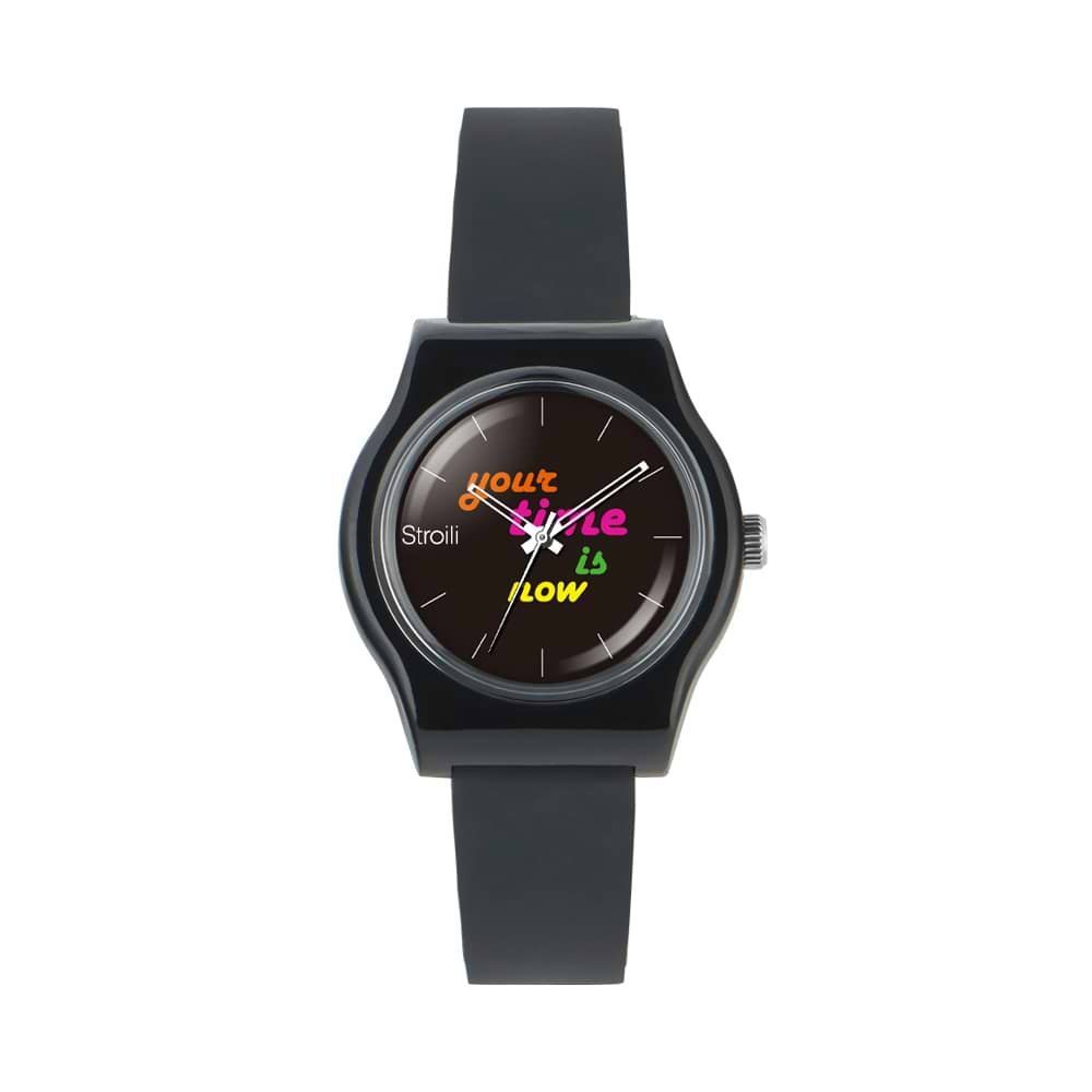 Stroili Orologio Silicone Nero Quadrante Nero Milano