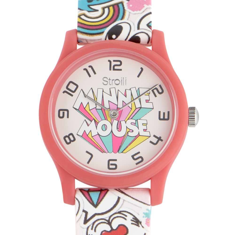 Disney Orologio Solo Tempo Gomma Minnie Mouse Happy Times 