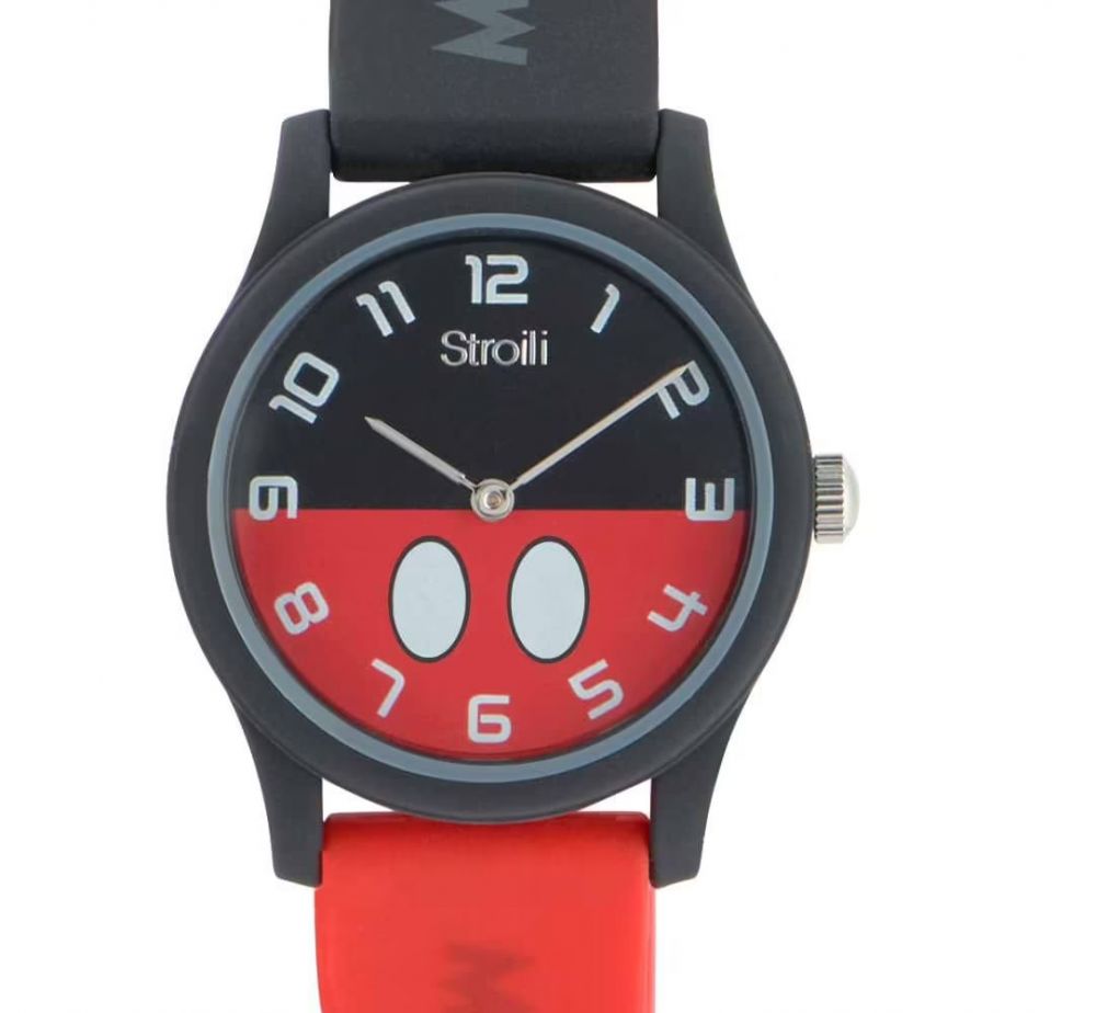 Disney Orologio Gomma Rosso Nero Happy Times