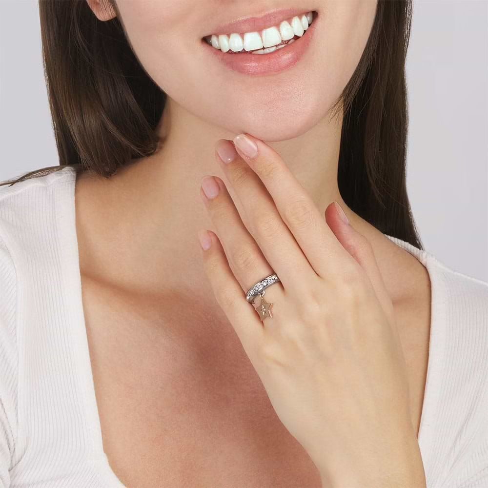 Stroili Anello Donna Acciaio Criistalli e Stella Rosè-14