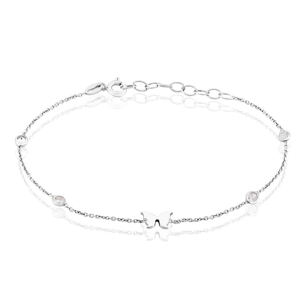 Stroili Bracciale Argento Farfalla e Punti Luce Silver Elegance