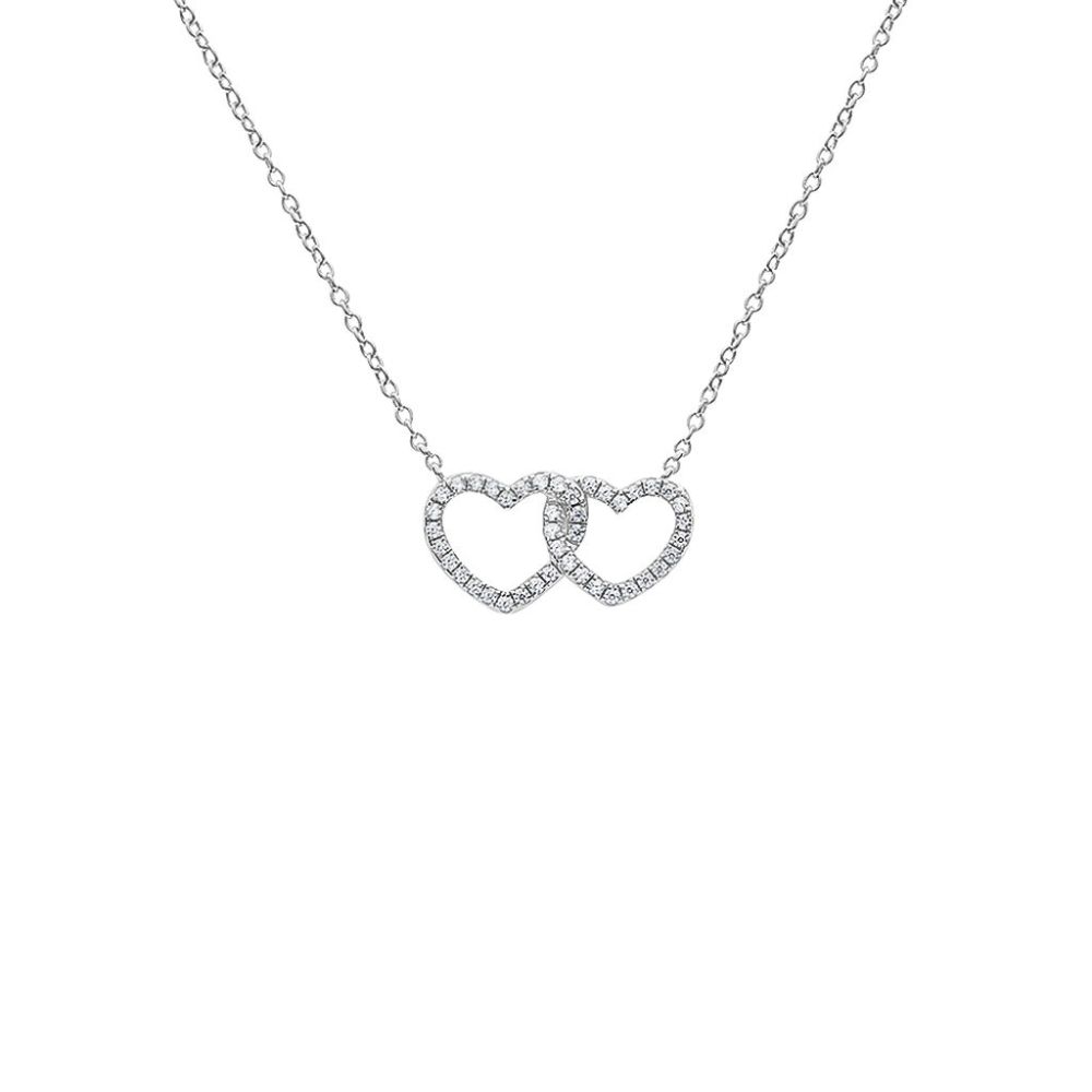 Stroili Collana Argento Doppio Cuore con Zirconi