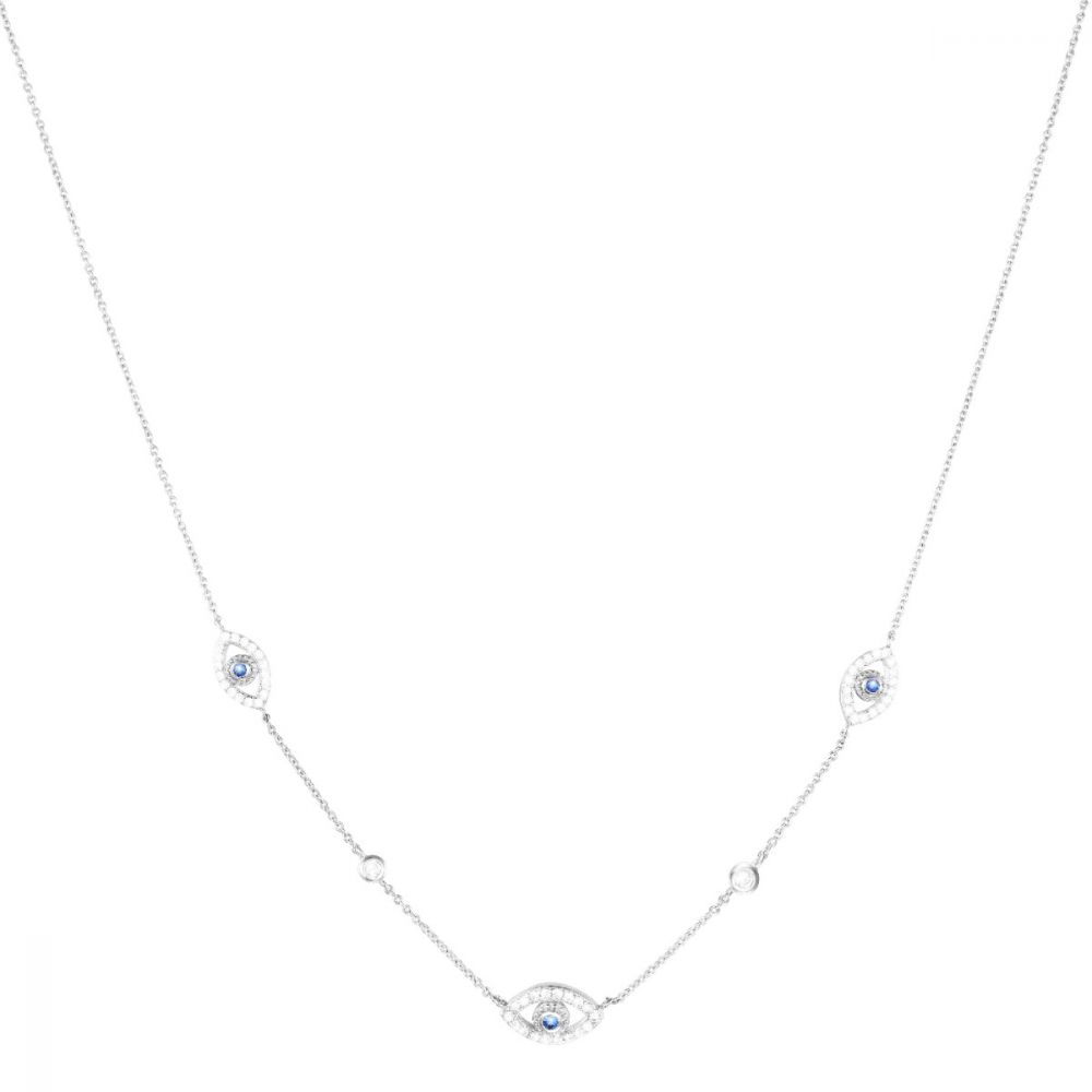 Stroili Collana Argento Occhi Cristalli Blu Silver Moments