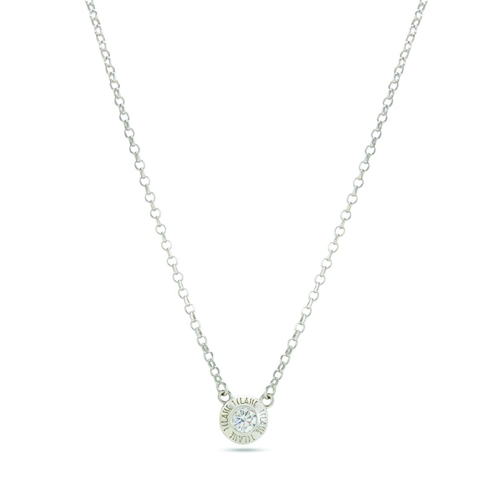 1 Classe Girocollo Argento Rodiato Punto Luce 6 mm