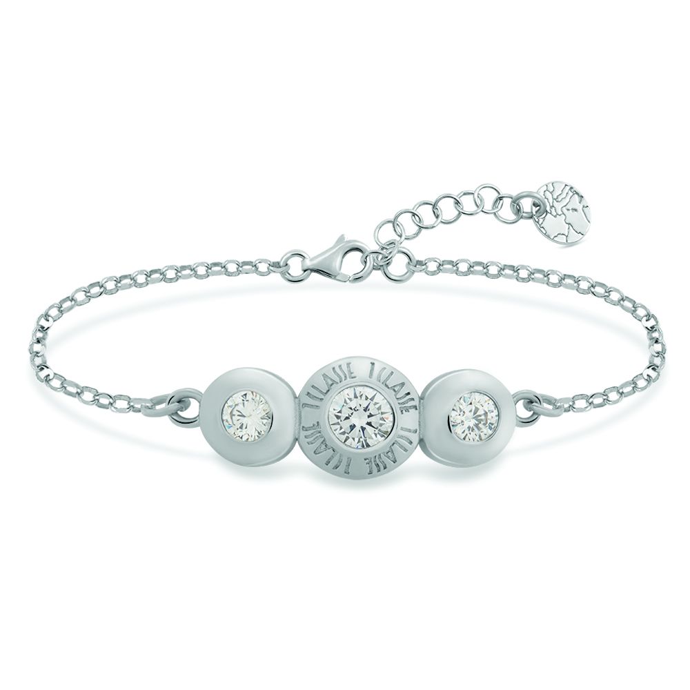 1 Classe Bracciale Argento Rodiato 3 Punti  Luce