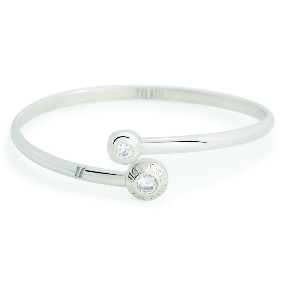 1 Classe Bracciale Semirigido Argento Rodiato con Zirconi