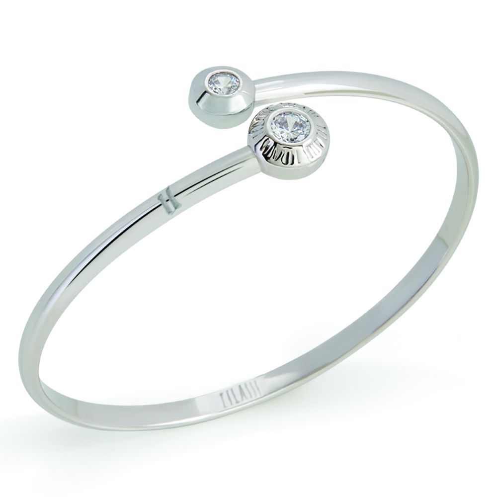 1 Classe Bracciale Semirigido Argento Rodiato con Zirconi
