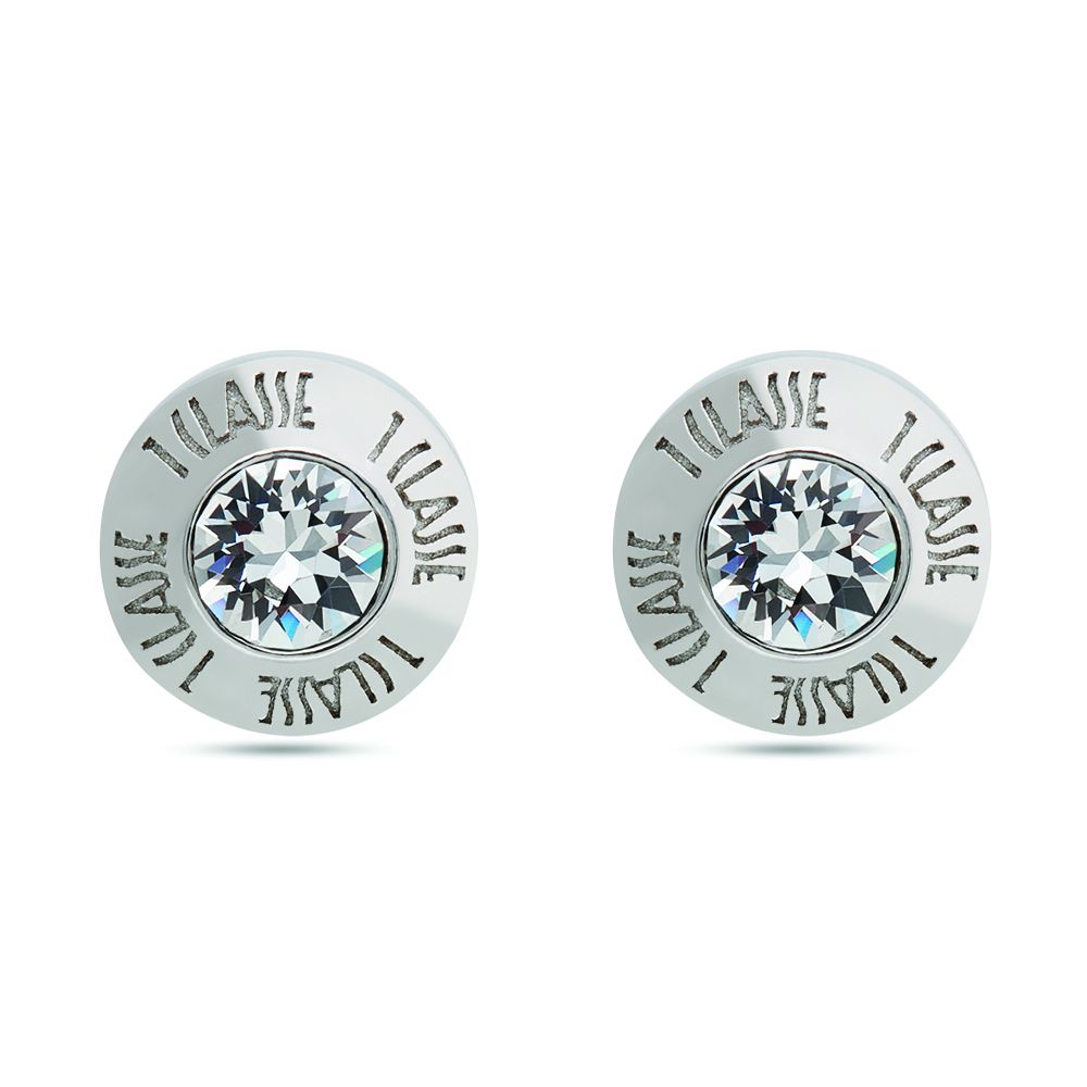 1 Classe Orecchini Lobo Argento Rodiato Punto Luce 8 mm