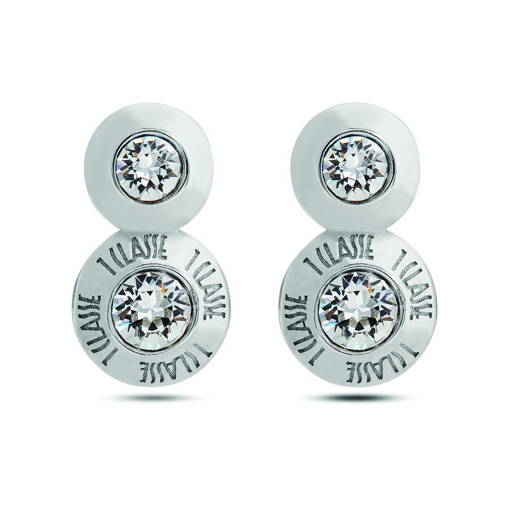 1 Classe Orecchini Lobo Argento Rodiato 2 Punti Luce