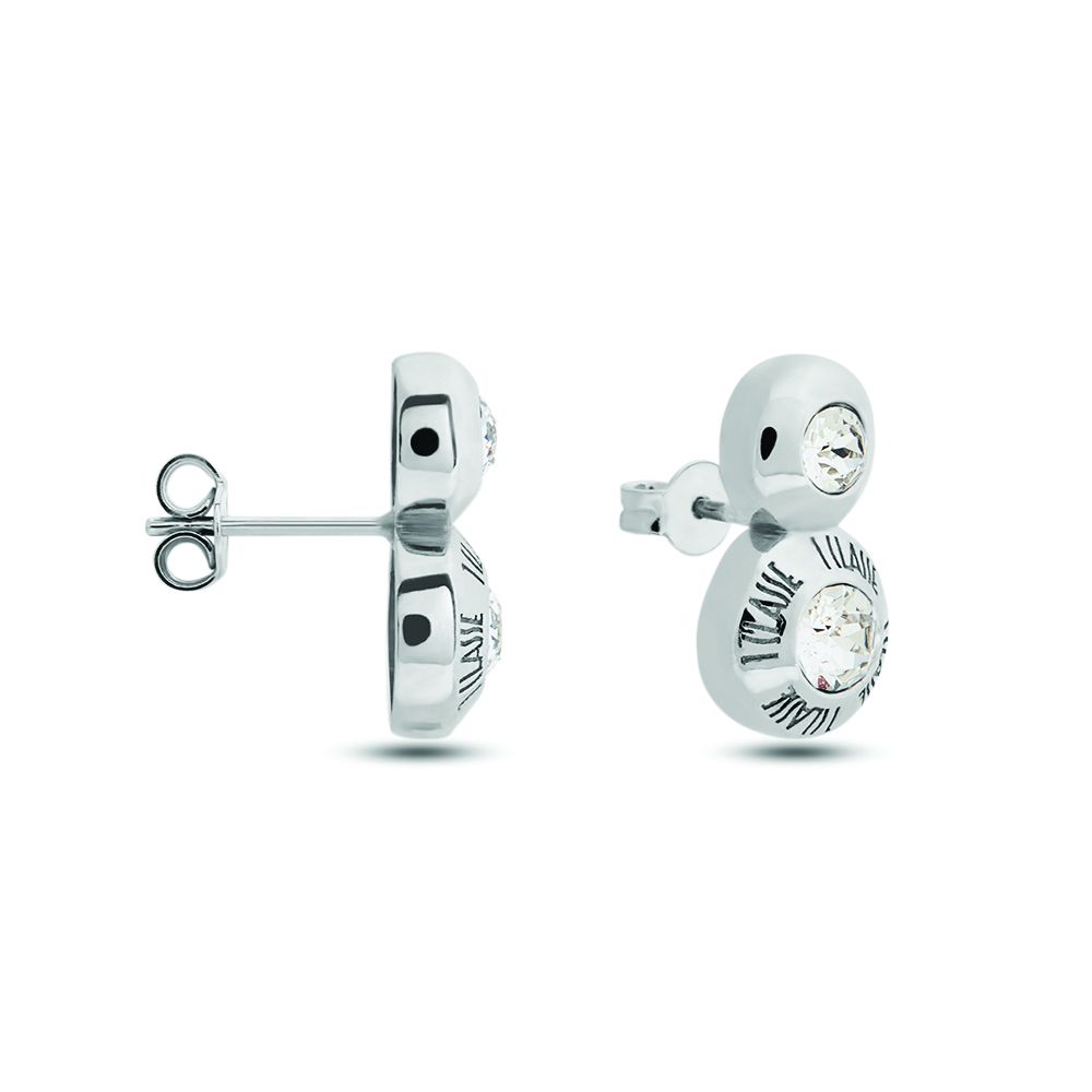 1 Classe Orecchini Lobo Argento Rodiato 2 Punti Luce