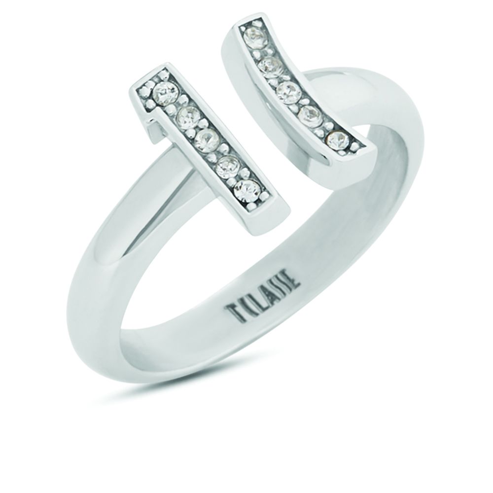 1 Classe Anello Regolabile Argento Logo 1° Classe Zirconato