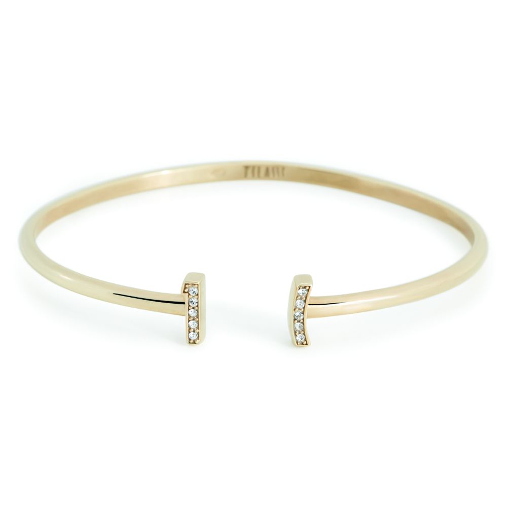1 Classe Bracciale Argento Gold con Zirconi Bianchi