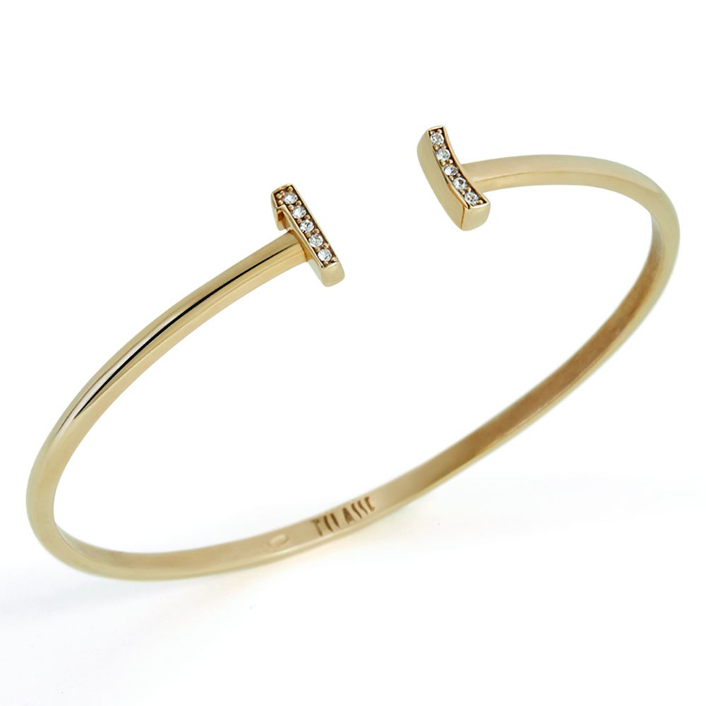 1 Classe Bracciale Argento Gold con Zirconi Bianchi