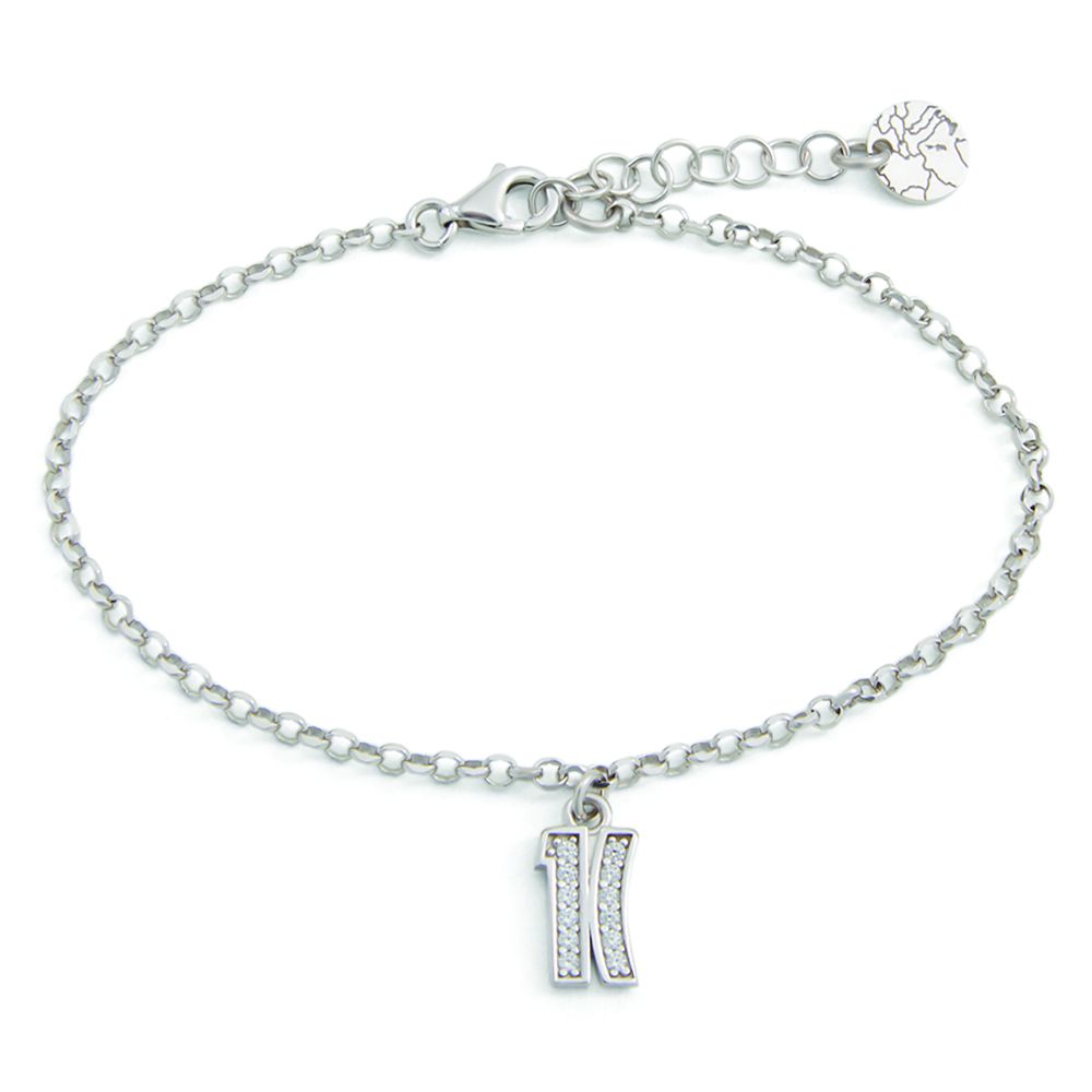 1 Classe Bracciale Argento Rodiato Logo 1 Classe