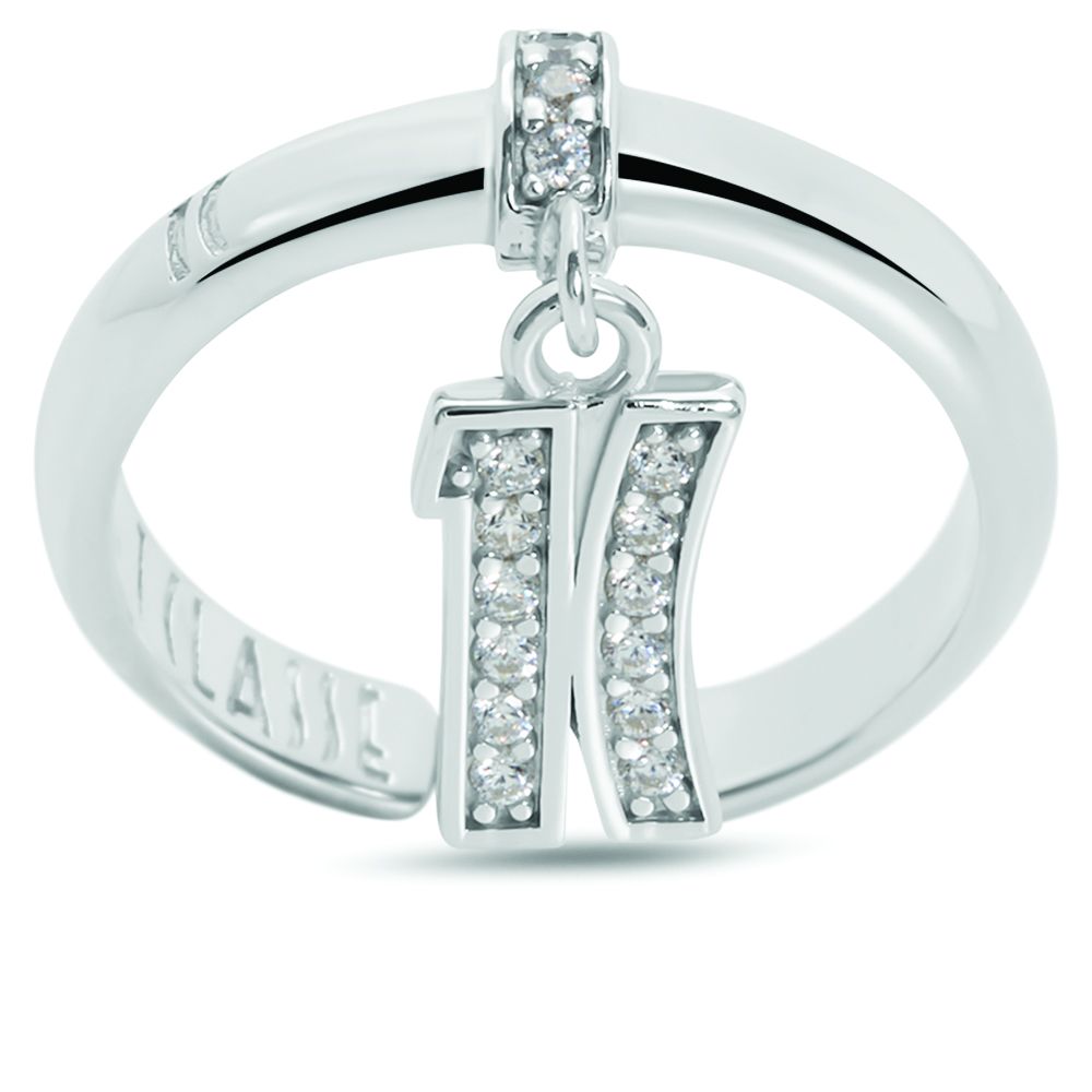 1 Classe Anello Regolabile Argento Logo 1° Classe