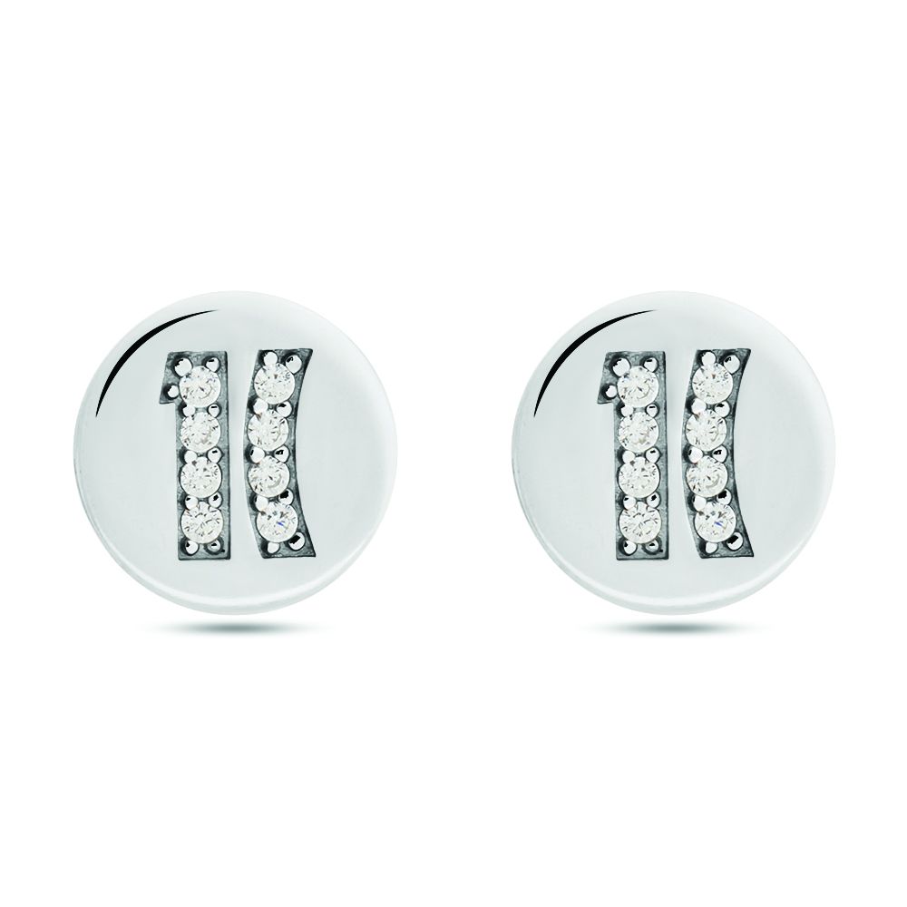1 Classe Orecchini Lobo Argento Rodiato Logo 1 Classe
