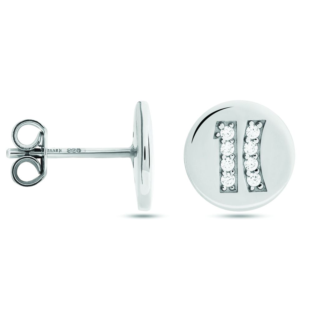 1 Classe Orecchini Lobo Argento Rodiato Logo 1 Classe
