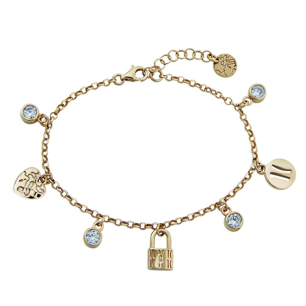 1 Classe Bracciale Argento Gold Multicharm